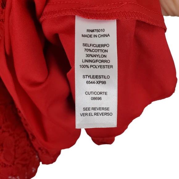 City Studio Juniors Fit & Flare Red Lace Mini Dress - Picture 3 of 10